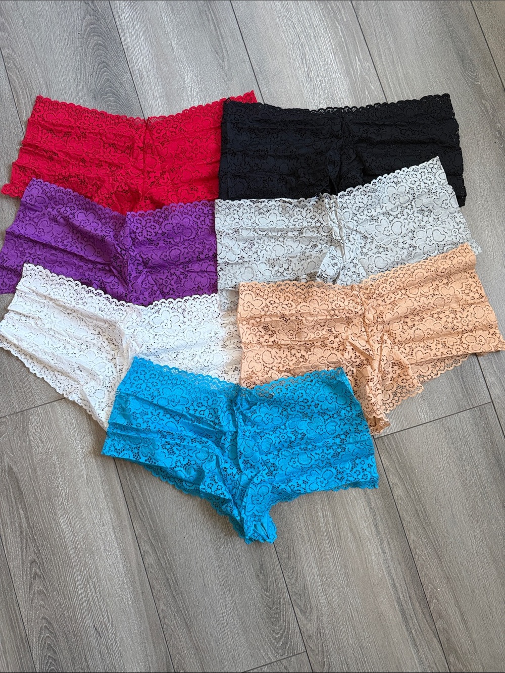 Lace Boyshort Panties — Assorted Colors Pack